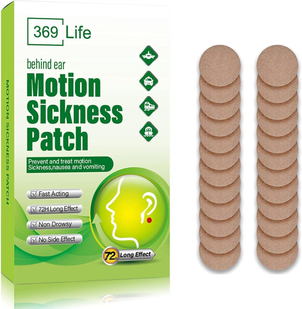 369 Life Motion Sickness Patches for Car and Boat Rides, Ships, Cruise and Airplane  Other Forms of Transport - Travel Essentials, for Adults and Kids (24 Count)