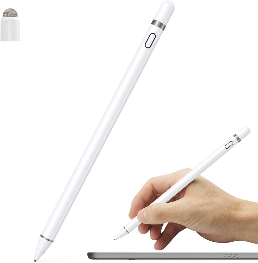 Active Stylus Pen Compatible for iOSAndroid Touch Screens, Pencil with Dual Touch Function,Rechargeable Stylus for iPad/iPad Pro/Air/Mini/iPhone/Cellphone/Samsung/Tablet DrawingWriting