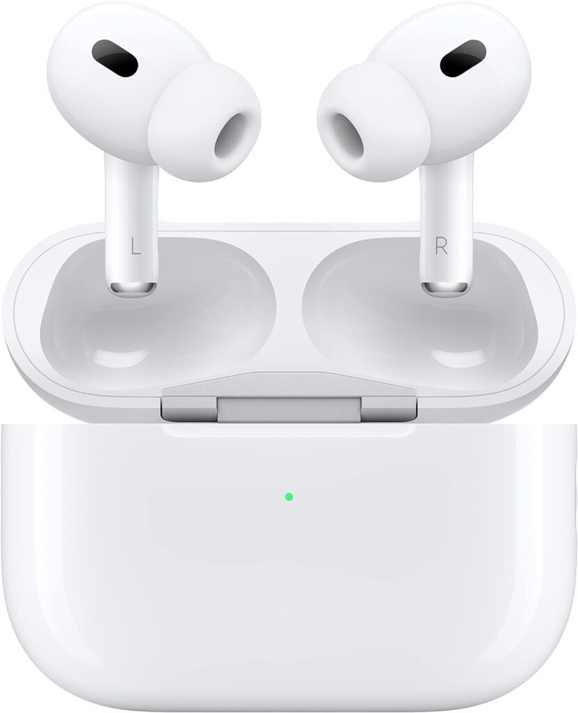 Apple AirPods Pro (2nd Generation) Wireless Ear Buds with USB-C Charging, Up to 2X More Active Noise Cancelling Bluetooth Headphones, Transparency Mode, Adaptive Audio, Personalized Spatial Audio