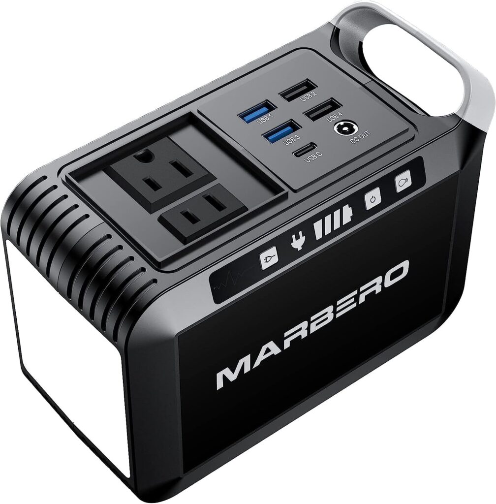 MARBERO 24000mAh Portable Power Bank with AC Outlet and 100W Portable Solar Panel Durable for Power Station,for iPhone, Galaxy, Tablets, Outdoor Camping Travel, Off The Grid Living