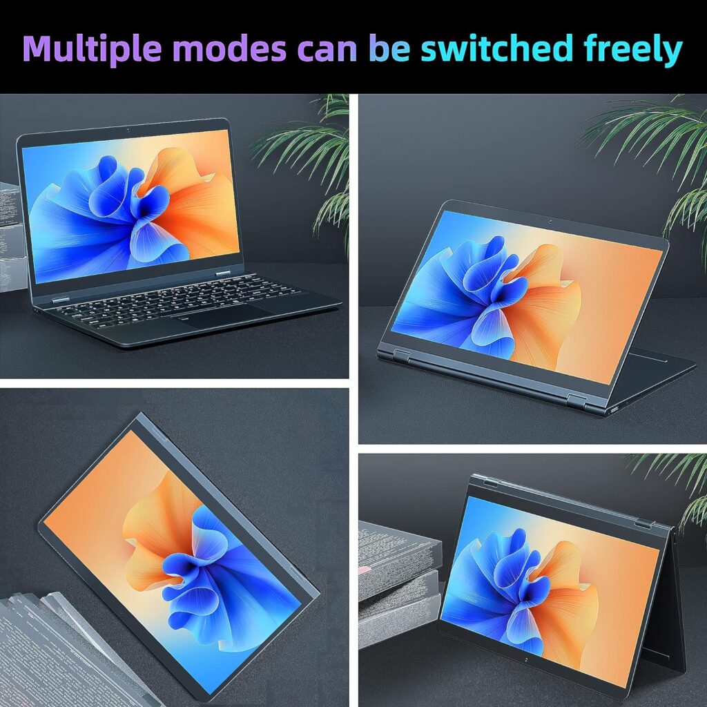 ZWYING Laptop【MS 2019 Office  Win 11 Pro】 14 inch 4K （3840 * 2160） All Metal 2 in 1 360° Convertible Laptop with Touchscreen 12th Alder Lake-N95 (up to3.4GHz) DDR5 12GB/960GB SSD Tablet Notebook PC
